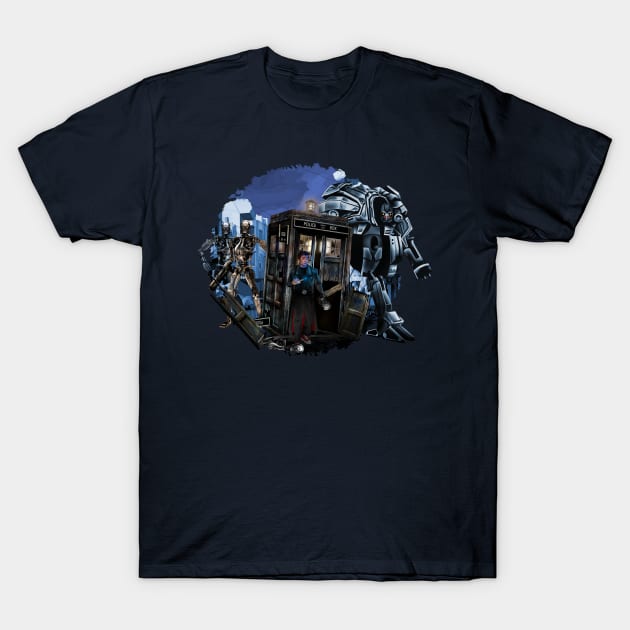 10th Doctor Lost and trapped at terminator war ZONE T-Shirt by Dezigner007